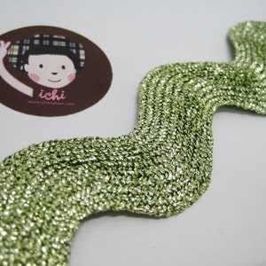 5 Yards Olive Green Jumbo Metallic Rick Rack Trim, Metallic Rick Rack ...