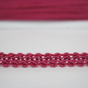 5 Yards 3/16&quot; Hot Pink Gimp Braided Trim, Gimp Braid, Braided Cord, Braided Gimp Trim, Scroll Braid Trim, Hot Pink trim, pink trim, pink