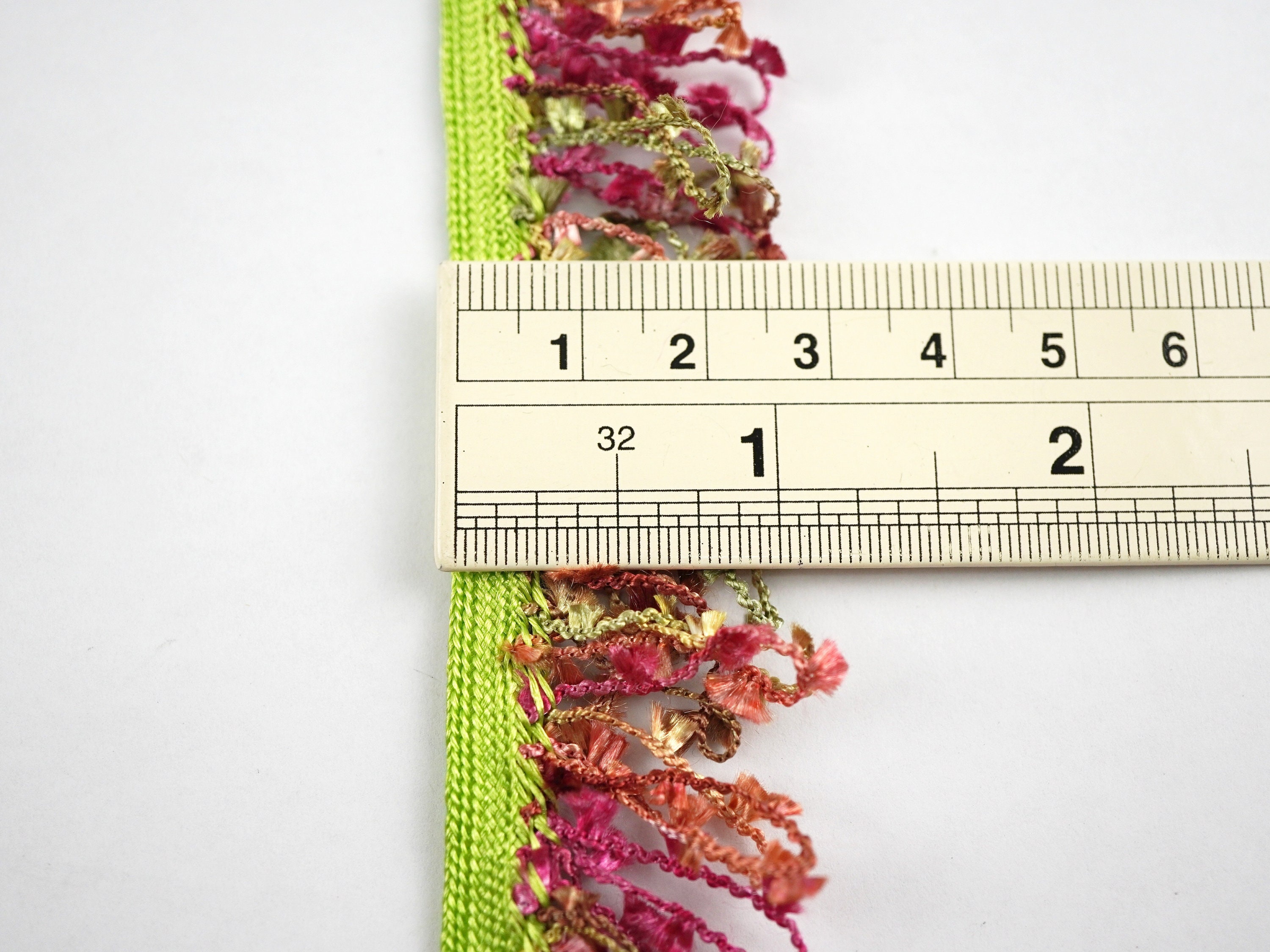 5 Yards Lime Green Multicolored Loop Trim, Multicolored Tassel Trim ...