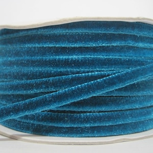 Fita de veludo azul aqua de 5 jardas de 1/4 ", fita azul, lote de fita, fita de atacado, acabamento de veludo azul, fita de veludo azul, acabamento azul, azul marinho