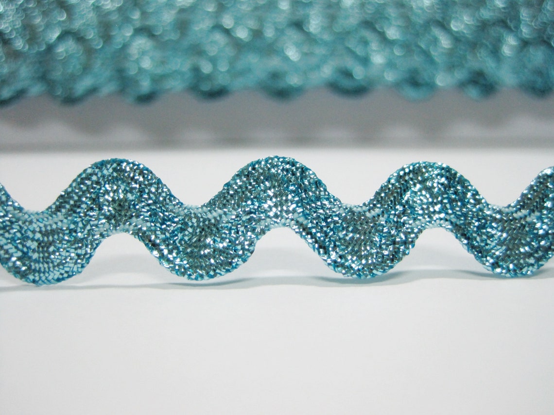 5 Yd 1/2 Light Blue Metallic Rick Rack Trim Blue Trim Etsy