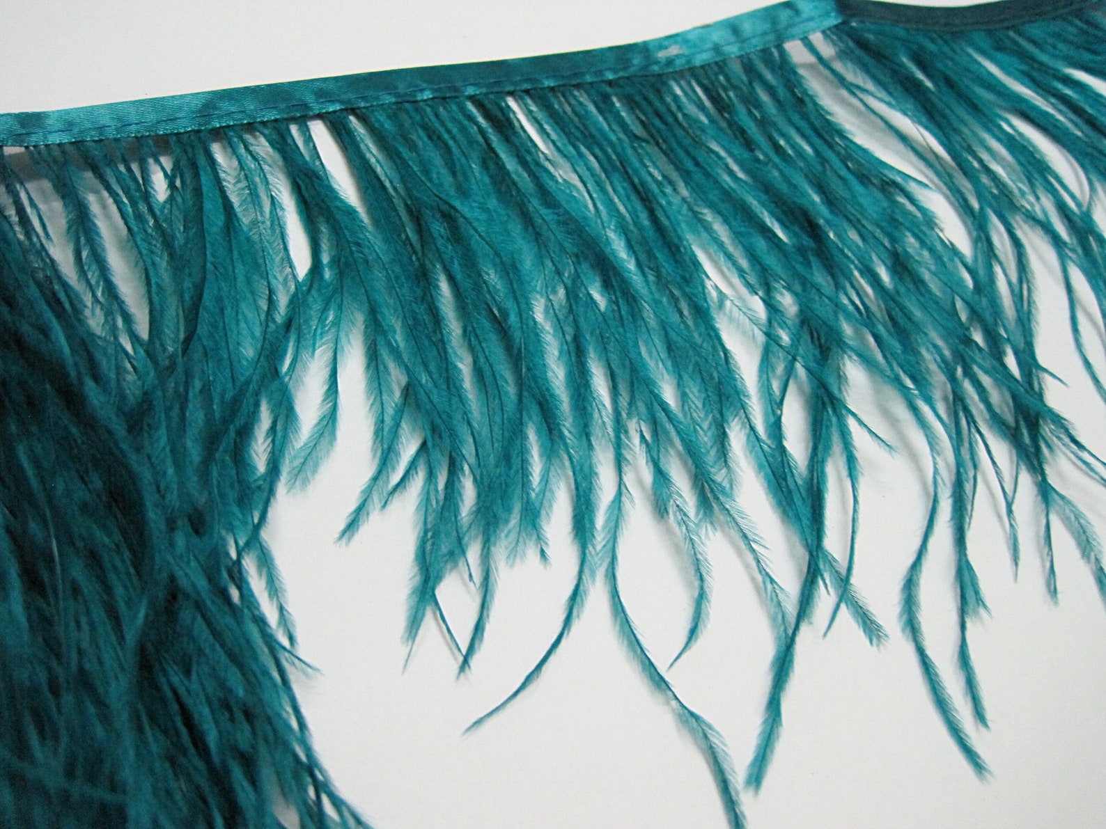 1 Yard Ostrich Trim Teal Fringe Ostrich Feather Ostrich Etsy