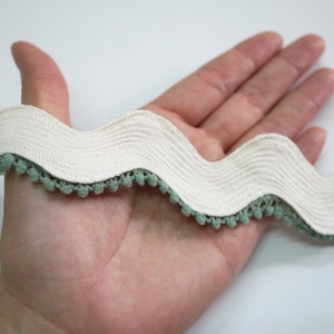 5 Yards Ivory Jumbo Rick Rack Trim With Olive Green Tiny Pom Pom - Etsy