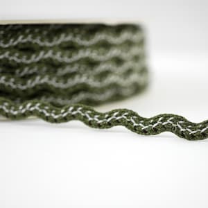 5 Yards dunkelgrünes gesticktes Rick-Rack, winziges Rick-Rack, Vine Stitch-Rack-Rack, geflochtenes Ranken-Rick-Rack, besticktes rick-Rack-Rack, Rokoko-Verzierung