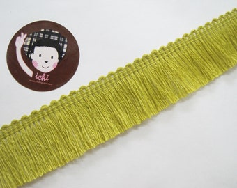 5 Yards Yellow-Green Cotton Tassel Trim, green Trim, green tassel fringe, wholesale trim, green tassel trim, olive green trim, yellow green