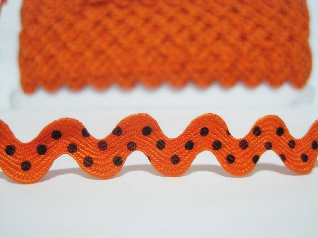 Orange Rick Rack 5 Yards Orange Polka Dot Rick Rack Trim, Ric Rac, Rick Rack, Wholesale ...