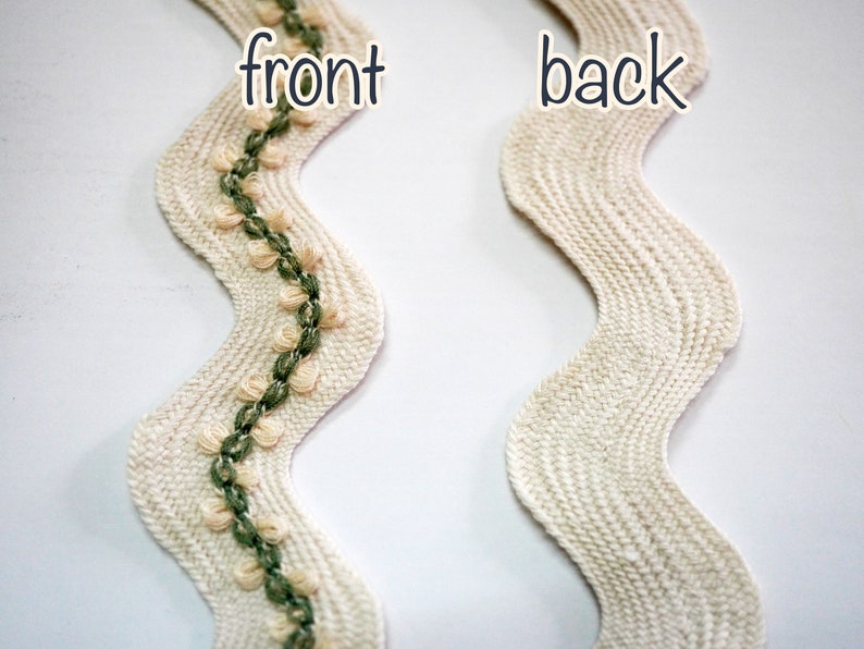 5 Yards Ivory Jumbo Rick Rack Trim With Olive Green Flower, Ivory Rick ...