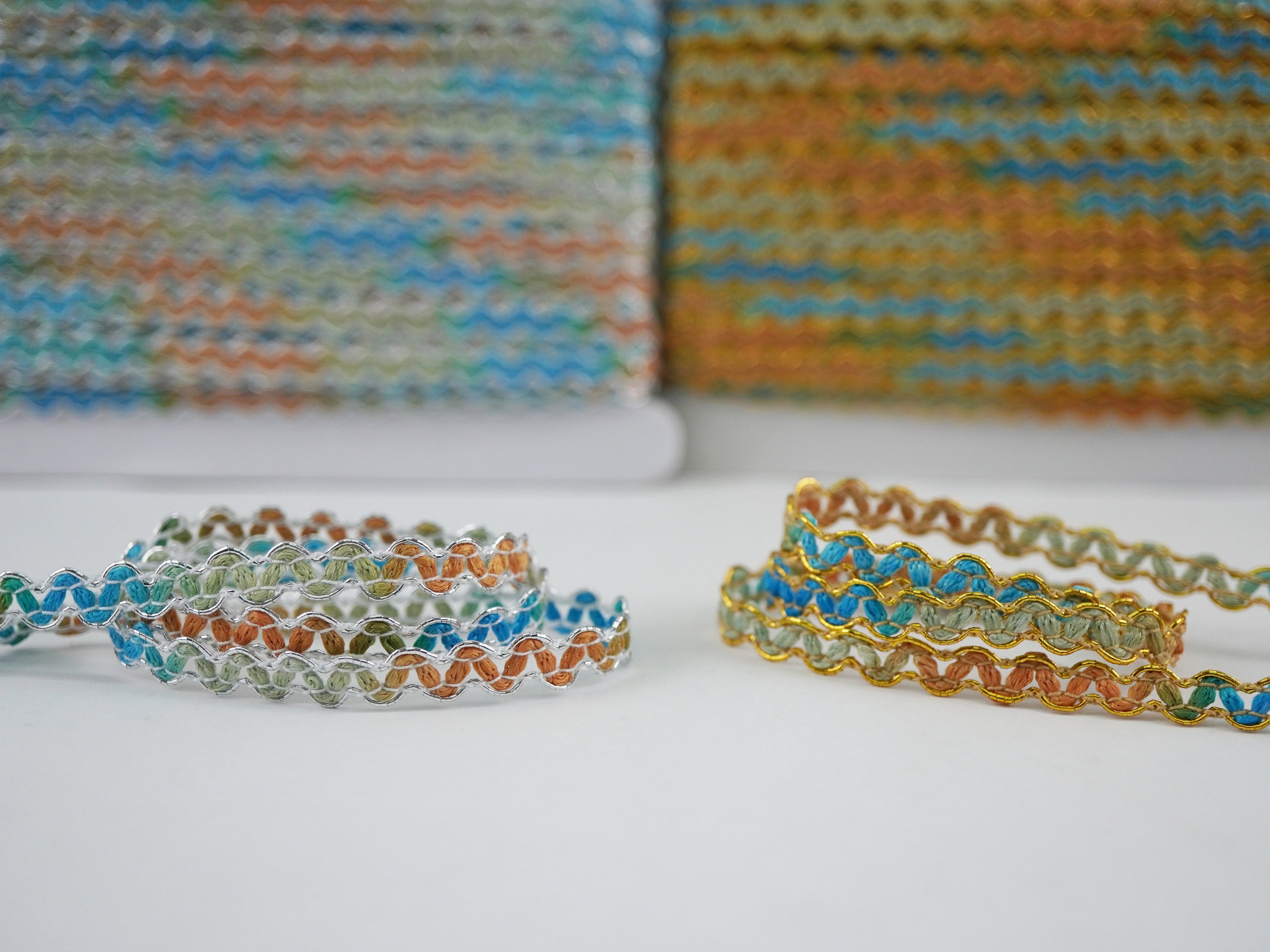 5 yards Multicolored Rick Rack with Silver/Gold Metallic, rainbow rick rack, multicolored braided trim, multicolored braid,multicolored lace