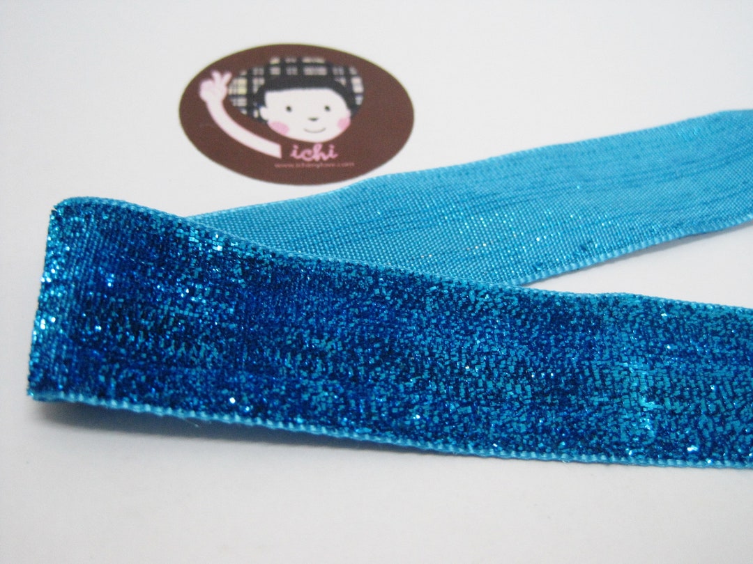 5 Yards 1" Turquoise Glitter Ribbon, Wide Glitter Ribbon, Glitter Yarn ...