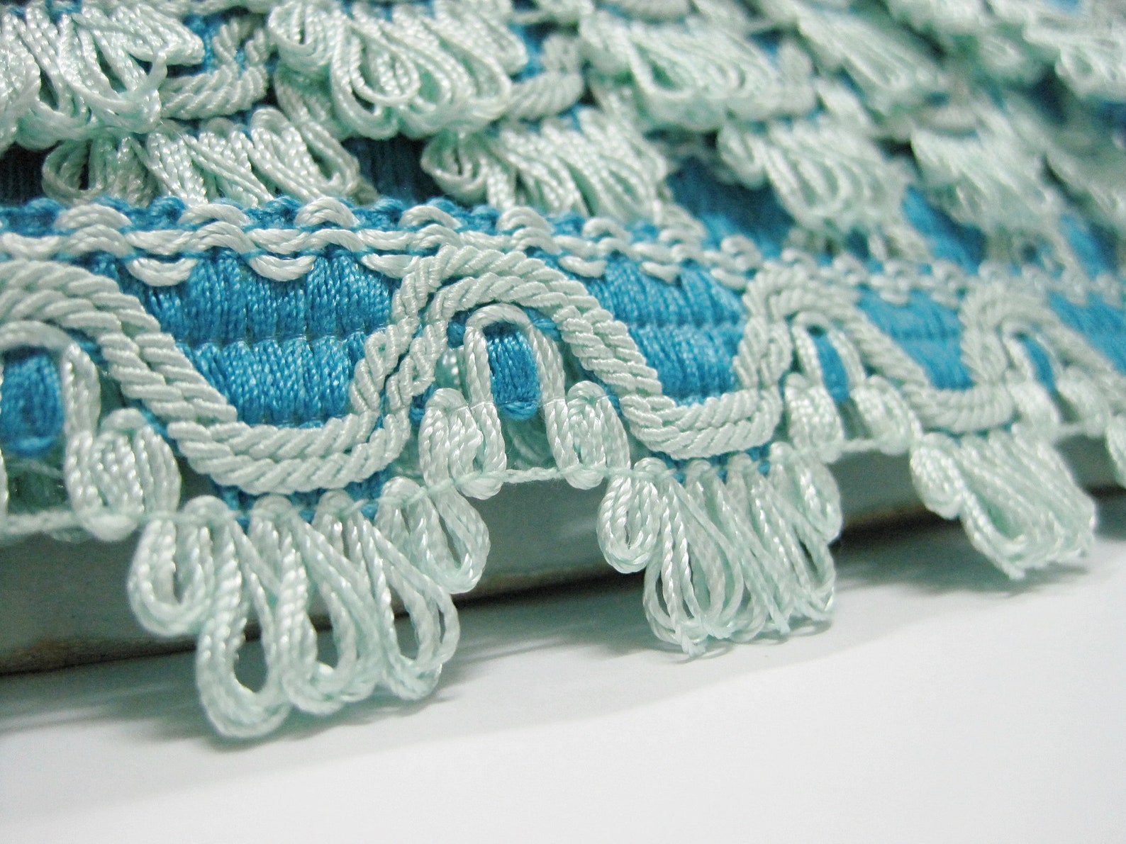 1 yard Vintage Trim Blue lace Upholstery Trim Drapery trim Etsy