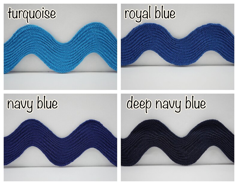 5 Yards Blue Jumbo Rick Rack Trim Blue Rick Rack Rick Rack Etsy