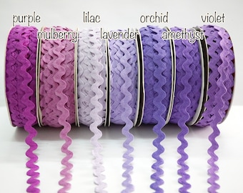 5 Yards 1/2" Purple Matte Rick Rack Trim, Lavender Ric Rac Trim, Rick Rack Lot, wholesale rick rack, Rick Rack trim, violet rick rack trim