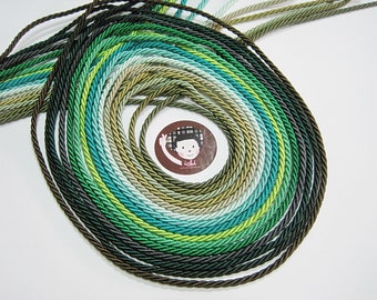 5 Yd 4 mm Twisted Cord, Green Twisted Cord, Teal Twisted Cord, Braided cord, jewelry making cord, Mint twisted cord, teal round cord, green