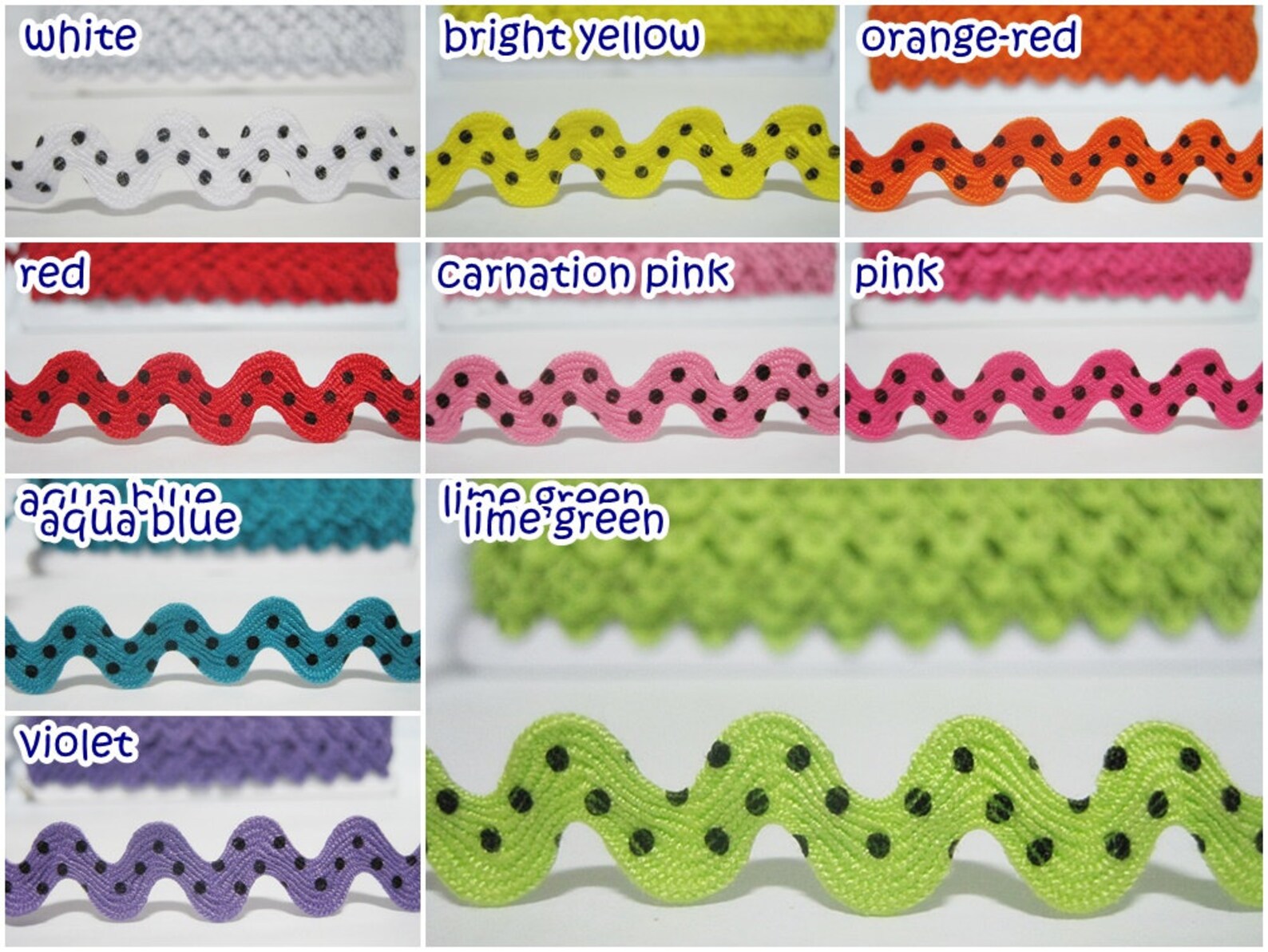 5 yards Violet Polka Dot Rick Rack Trim Ric Rac Rick Rack Etsy