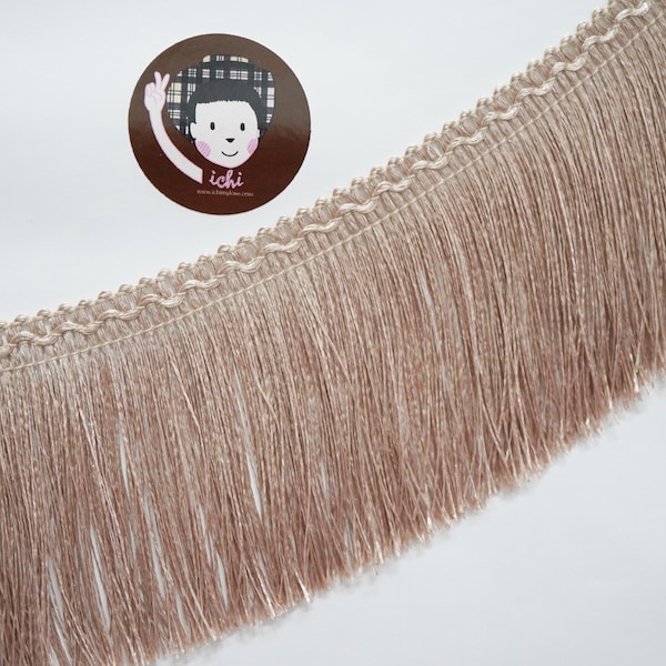 Frange chaînette beige, 1 mètre, 3 po.