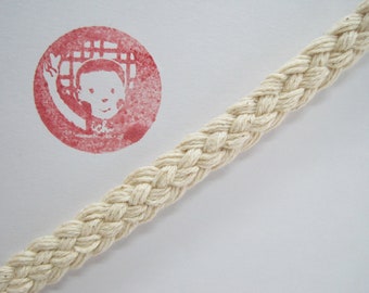 5 yards 100% Cotton Braided Trim, Cotton Trims, Unbleached Cotton Trim, Cotton braided, natural trim, ivory braided trim, flat braided cord
