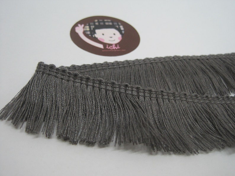 5 Yards Dark Gray Cotton Tassel Trim Gray Trim Gray Tassel Etsy