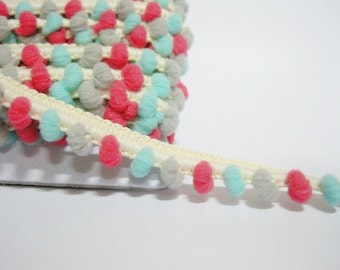 5 Yards Mini Pom Pom Trim, Multicolored pom pom trim, Pom Pom Trim, Colorful trim, Rainbow Trim, pom pom garland, decorative pom pom