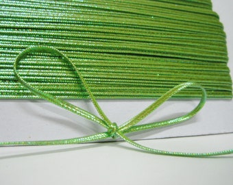 5 jardas de trança soutache verde limão brilhante de 3 mm