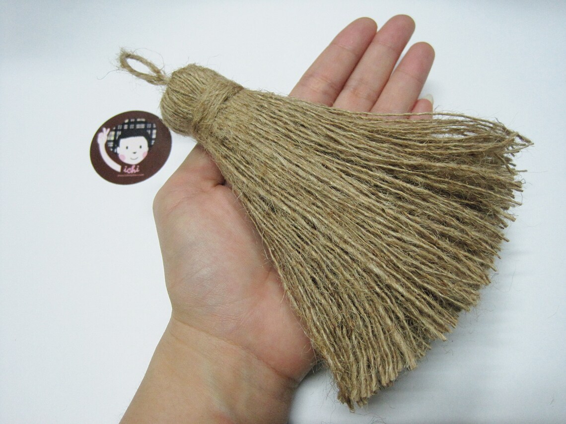 1 pc Big Jute Tassel Jute Tassels Unbleached Tassel Etsy