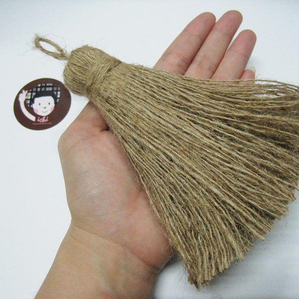 1 pc Big Jute Tassel, Jute Tassels, Unbleached Tassel, Accessories, Wholesale Tassels, natural tassel, Jumbo tassel, Large tassel, jute