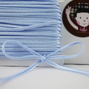 5 yards 3 mm Light Blue Soutache Braid, Braided cord, soutache cord, soutache braided, jewelry making cord, blue cord, blue soutache braided