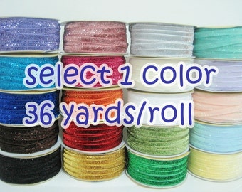 1 roll (36 yards) 3/8" Glitter Ribbon