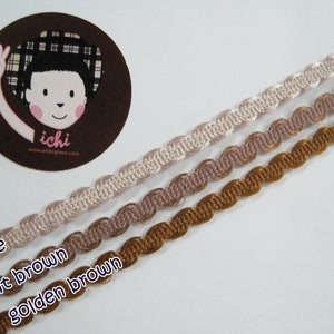 5 yards 1/4" Brown Shiny Braid, Braided Trim, Braid Lace Trim, Lace Trim, Rick Rack, decorative trim, brown lace, brown rick rack, brown