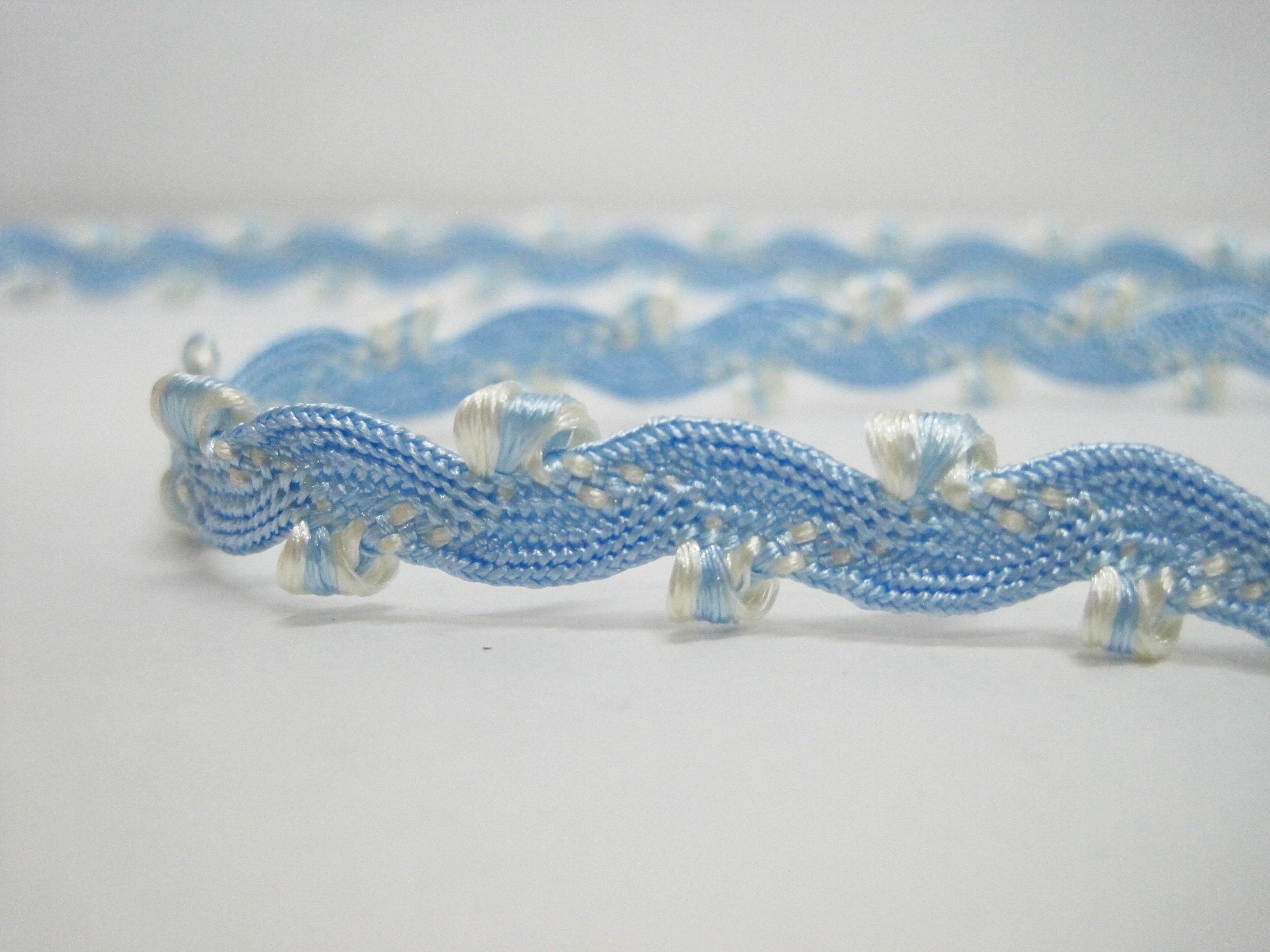 Blue Ric Rak Trim 5 Yd Light Blue Rick Rack Trim, Picot Rick Rack, Picot Trim, Pastel ...