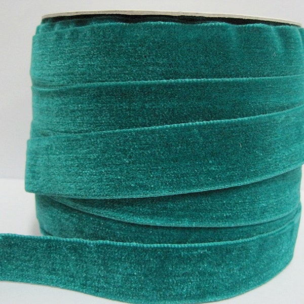 5 yards 7/8" Teal Velvet Ribbon, Velvet Ribbon, Ribbon lot, Wholesale Ribbon, Teal Velvet trim, Teal ribbon, Teal trim, mint velvet ribbon