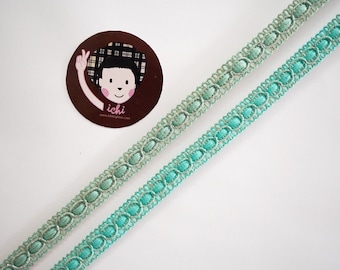 5 Yards 3/8" Green-Gold Metallic Braid