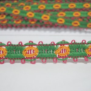 5 Yard von Fushia geflochtene Borte, Gimp Braid, geflochtene Gimp Zierleiste, Picot Zierleiste, Picot Zierleiste, mehrfarbige Zierleiste
