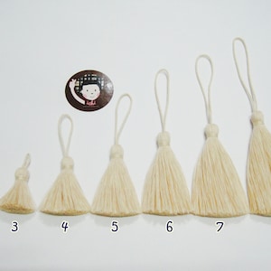 20 pieces 100% Cotton Tassel, Mini Tassel, Cotton Tassel, Unbleached Tassel, Accessories, Wholesale Tassels, tassel earrings, natural tassel