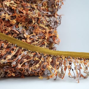 5 Yards Golden Brown  Multicolored Loop Trim, Multicolored Tassel Trim, Novelty Trim, Loop Ribbon fringe, Loop trimming, brown loop fringe