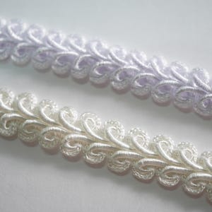 5 Yards 1/2&quot; White Gimp Braided Trim, Gimp Braid, Braided Cord, Braided Gimp Trim, Scroll Braid Trim, Chinese Braided Trim, off white gimp