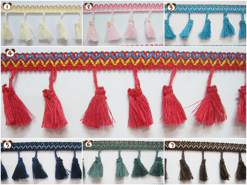 tassel trim blue trim boho trim blue tassel fringe 5 yards Turquoise Boho Tassel Fringe Tassel garland blue fringe blue tassel trim