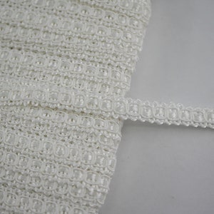 5 yardas 5/16" ribete trenzado blanquecino, ribete trenzado, trenza Gimp, ribete trenzado Gimp, ribete trenzado de desplazamiento, ribete trenzado chino, ribete de cinta blanca