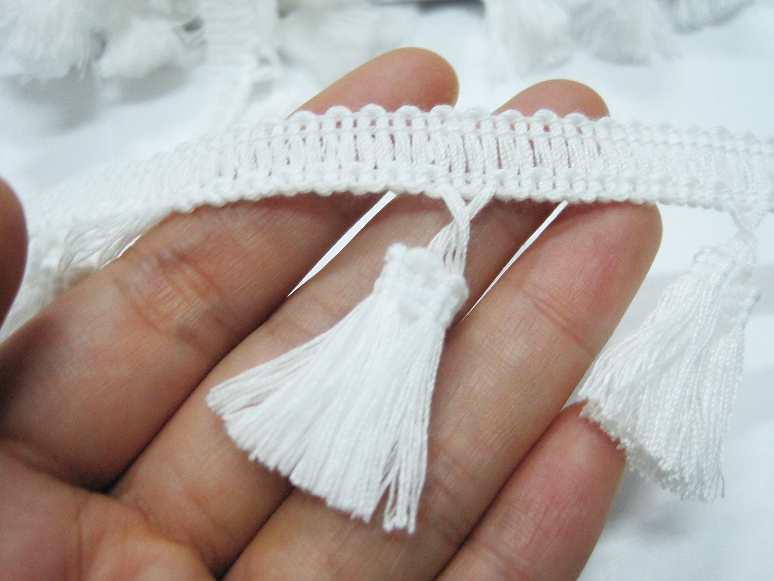 5 Yards 4 Cm Tassel Fringe Offwhite Tassel Trim White Etsy