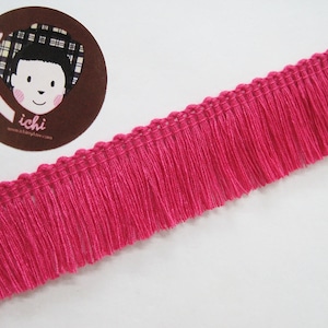 5 Yards Hot Pink Cotton Tassel Trim, Pink Trim, Pink tassel fringe, wholesale trim, Pink tassel trim, pink chainette fringe, hot pink fringe