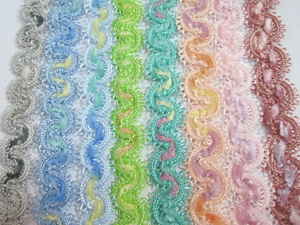 Peach Coloured Ric Rac 5 Yards Peach Pink Chenille Rick Rack Trim, Multicolored Ric Rac, Ric ...