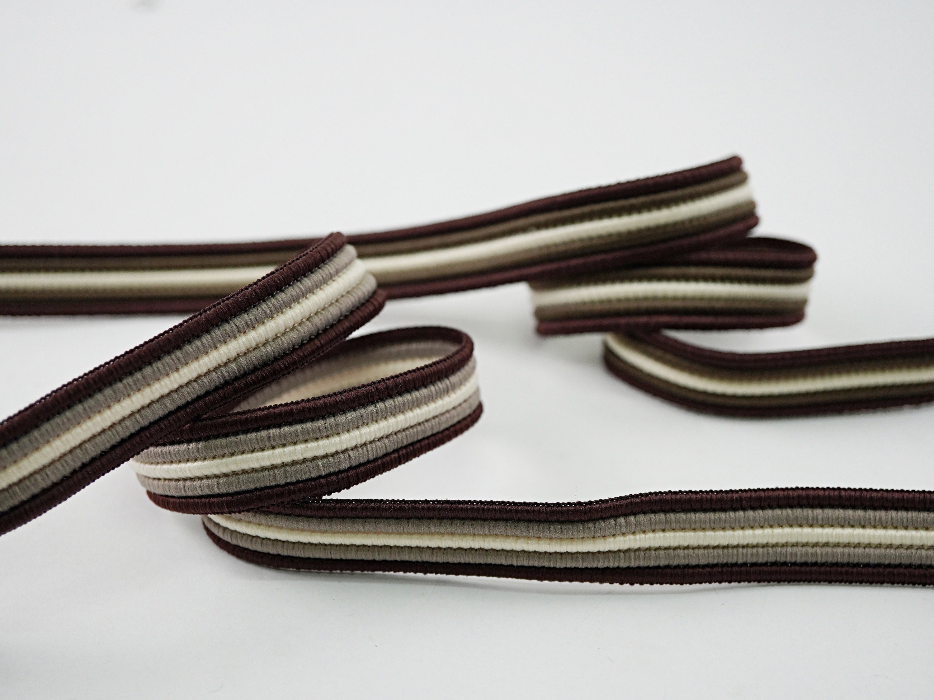 5 Yards 3 4 Flat Knit Rib Tape Striped Rib Knit Flat Knit Tape Braid Trim Bag Handle Multicolored Tape Multicolored Braid brown Braid Etsy Canada