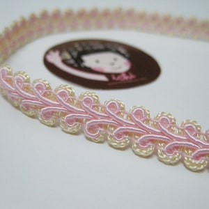 Pink Picot Braid Ribbon, 3/8 x 25 yards-PIC-PK