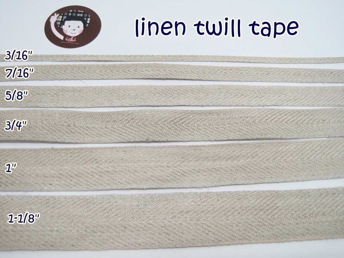 1 roll Linen Herringbone tape Linen Twill Tape Unbleached Etsy