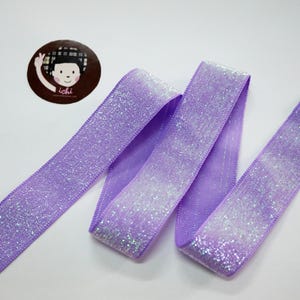 5 yards 1&quot; Lilac Glitter Ribbon, Metallic ribbon, glitter ribbon for bows, sparkle ribbon, chunky ribbon, lavender glitter ribbon, lilac