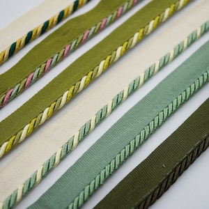 5 Yards Green Lip Cord Piping, Green lip cord, edge piping, decorative edging, lip cord edge, upholstery edging, green edge piping, green