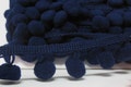 5 Yards 1.2 cm Pom Pom Trim, Blue Trim, Navy Blue pom pom trim, Trim Lot, Wholesale Trim, Pom Pom Fringe, Blue pom pom, Navy blue pompom product logo