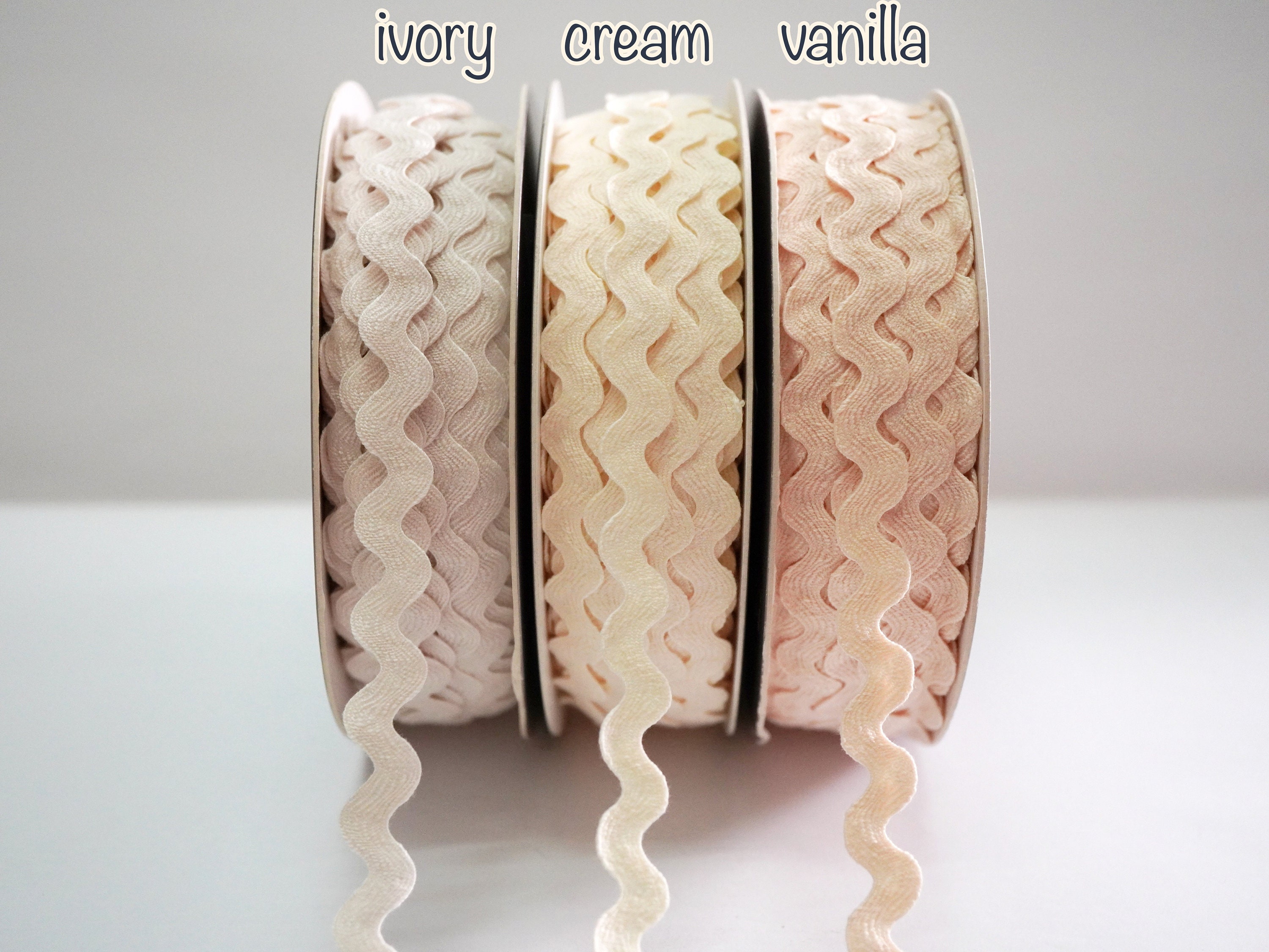 5 Yards 1/2" Cream Matte Rick Rack Trim, Cream Ric Rac Trim, Rick Rack Lot, wholesale rick rack, Rick Rack trim, ivory rick rack, vanilla