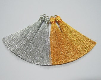 10 stuks Metallic Kwastje, Mini Kwastje, Goud metallic kwastje, Zilver metallic kwastje, Groothandel Kwastjes, kwastje oorbel, gouden kwastje, zilver