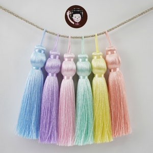 1 Stück seidige Quaste mit Perle, Pastell Quaste, Großhandel Quaste, große Quaste, Quaste Zubehör, große Quaste, Seide Quaste, Schmuck Quaste