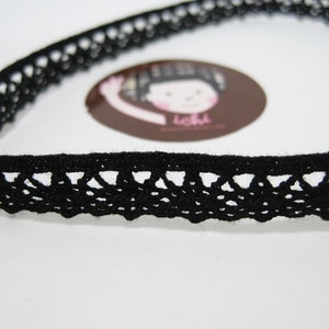 5 yards 3/8 Black Crochet Lace Trim, Lace Trim, Crochet Lace Trim, Cotton Lace Trim, Lace Trim Ribbon, Black Lace, Black trim, Black ribbon image 8